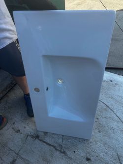 Stone Vanity Sink (No Box)  Measures: 18”x 36”