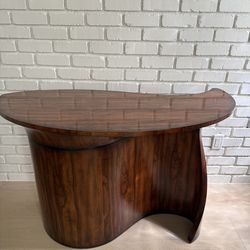 Wood Raindrop Shaped Console Table
