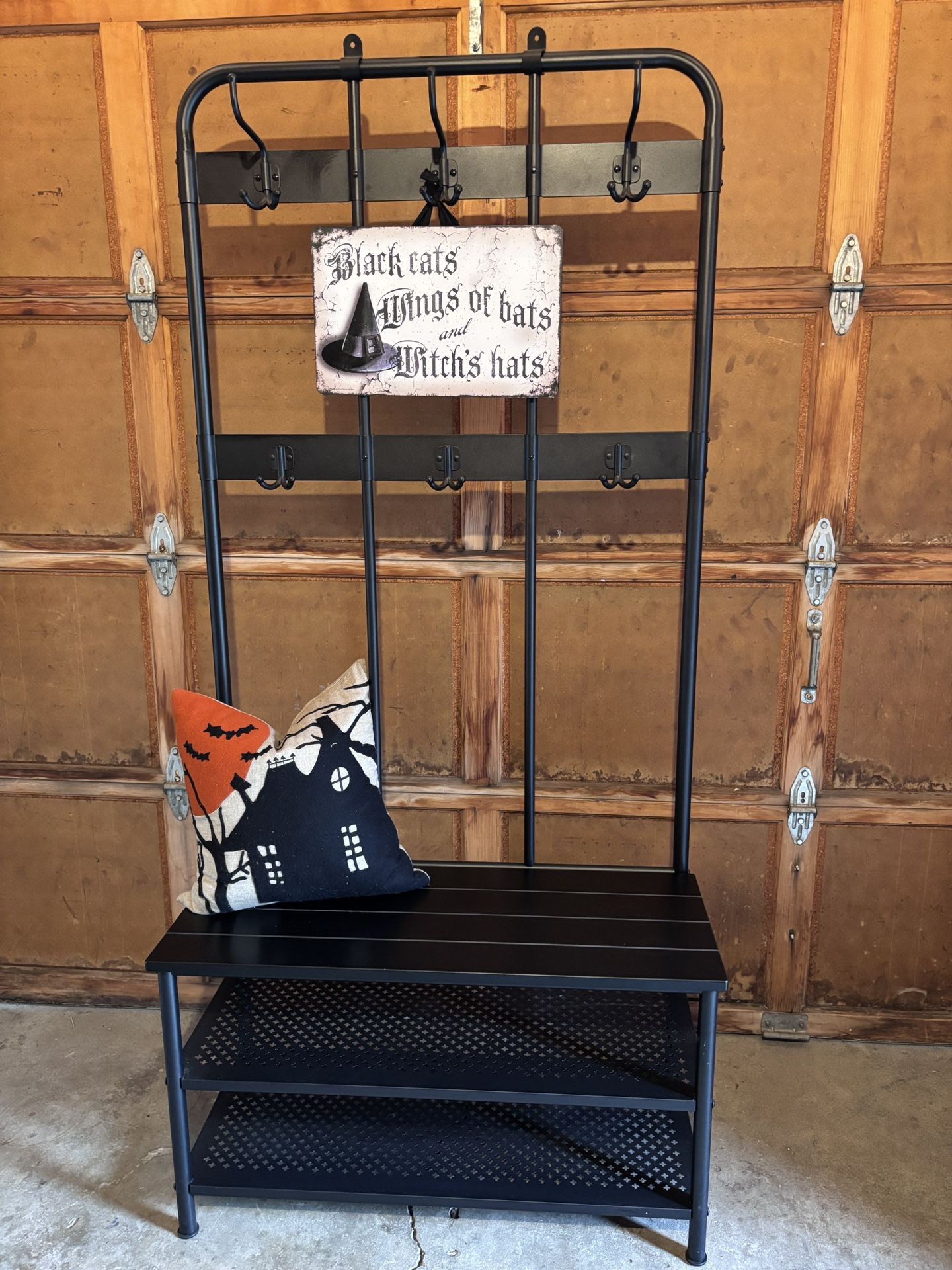 New Condition Ikea Entryway Coat Rack, Bench, Shoe Storage, Hooks