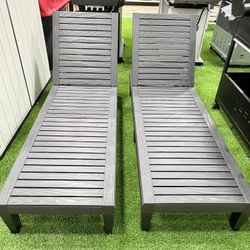 Patio Outdoor Chaise Lounge Recline Set