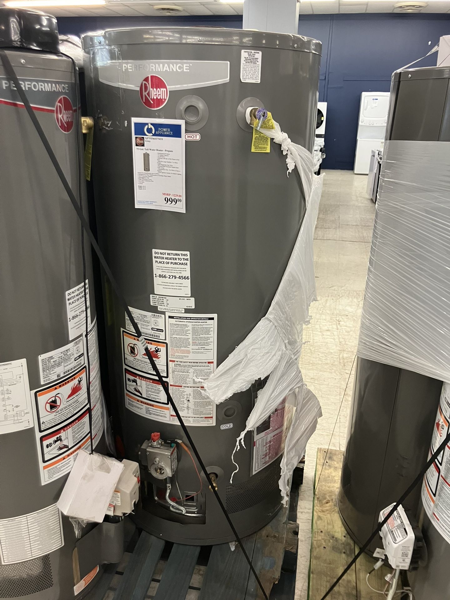 RHEEM 75 Gal. Tall Water Heater-Propane