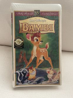 Bambi Sealed 55th Anniversary VHS Tape