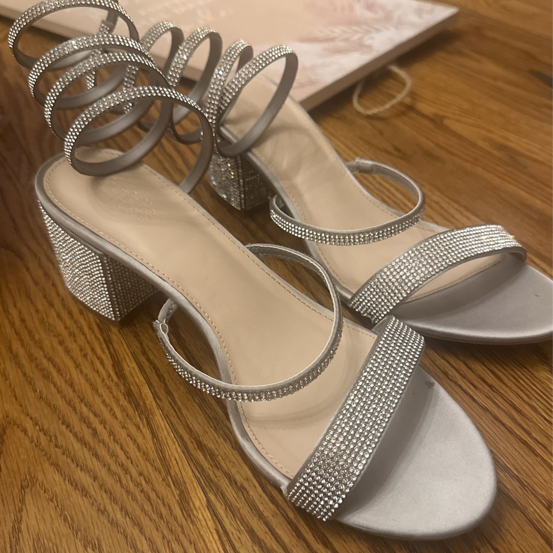 silver wedge heels 
