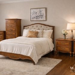 😍4-Piece Solid Wood Bedroom Set – Clean & Ready for New Home 🤩 FREE DELIVERY 🚚 