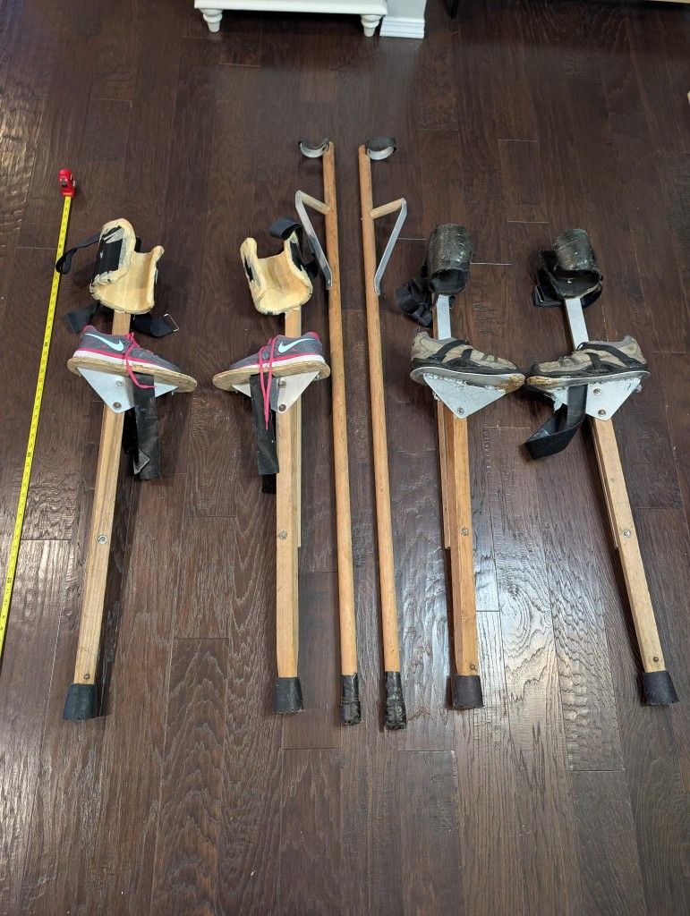 2 Sets Of Peg Stilts & A Pair Of Arm Stilts