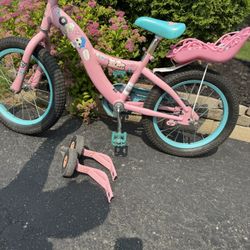 Bicycle for girls 4-9 years old. Comes with spare rear wheels.