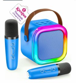 NEW Portable Mini Karaoke Bluetooth Speaker with 2 Wireless Mics