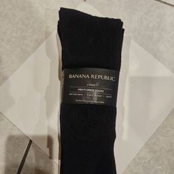 Banano Republic 6 Pairs Men's Dress Socks One Size Fits Shoes Size 7-12 Gray -Blue