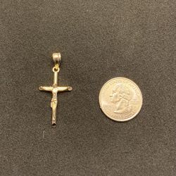 Gold Cross Crucifix Pendant Charm 