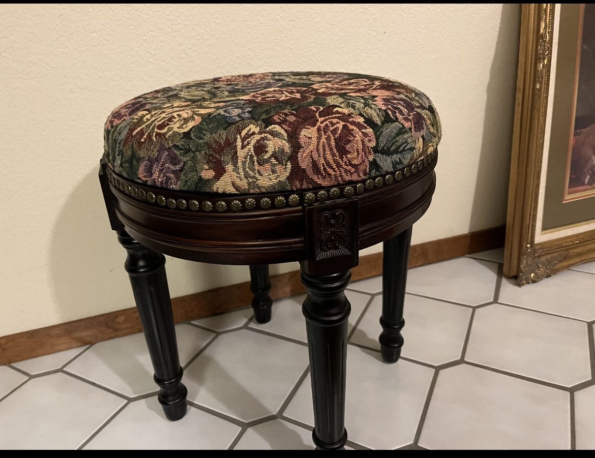 Stool (Vanity Stool, Foot Stool) Floral Tapestry