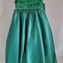 Girls Emeral Green Dress