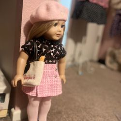 American Girl Doll With Paris Themed Outfit