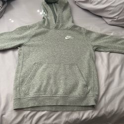 Nike NSW Club LBR Fleece Gray & white Hoodie Size medium 