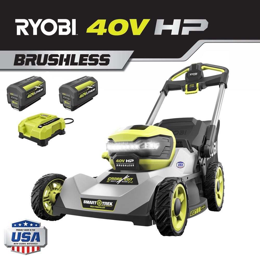 40V HP Brushless 21 in. Cordless Battery Walk Behind Multi-Blade Self-Propelled Mower - (2) 6.0 Ah Batteries & Charger
