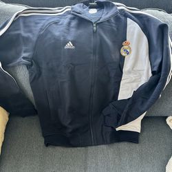 REAL MADRID ADIDAS TRACK JACKET FULL ZIP NEW: I’M ONLY ASKING $55