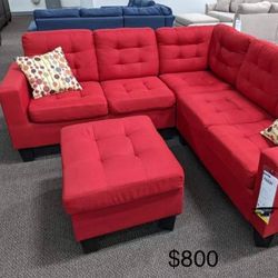 New Red Sectional Couch  !! $50 Down Financing  !! Free Delivery  !!