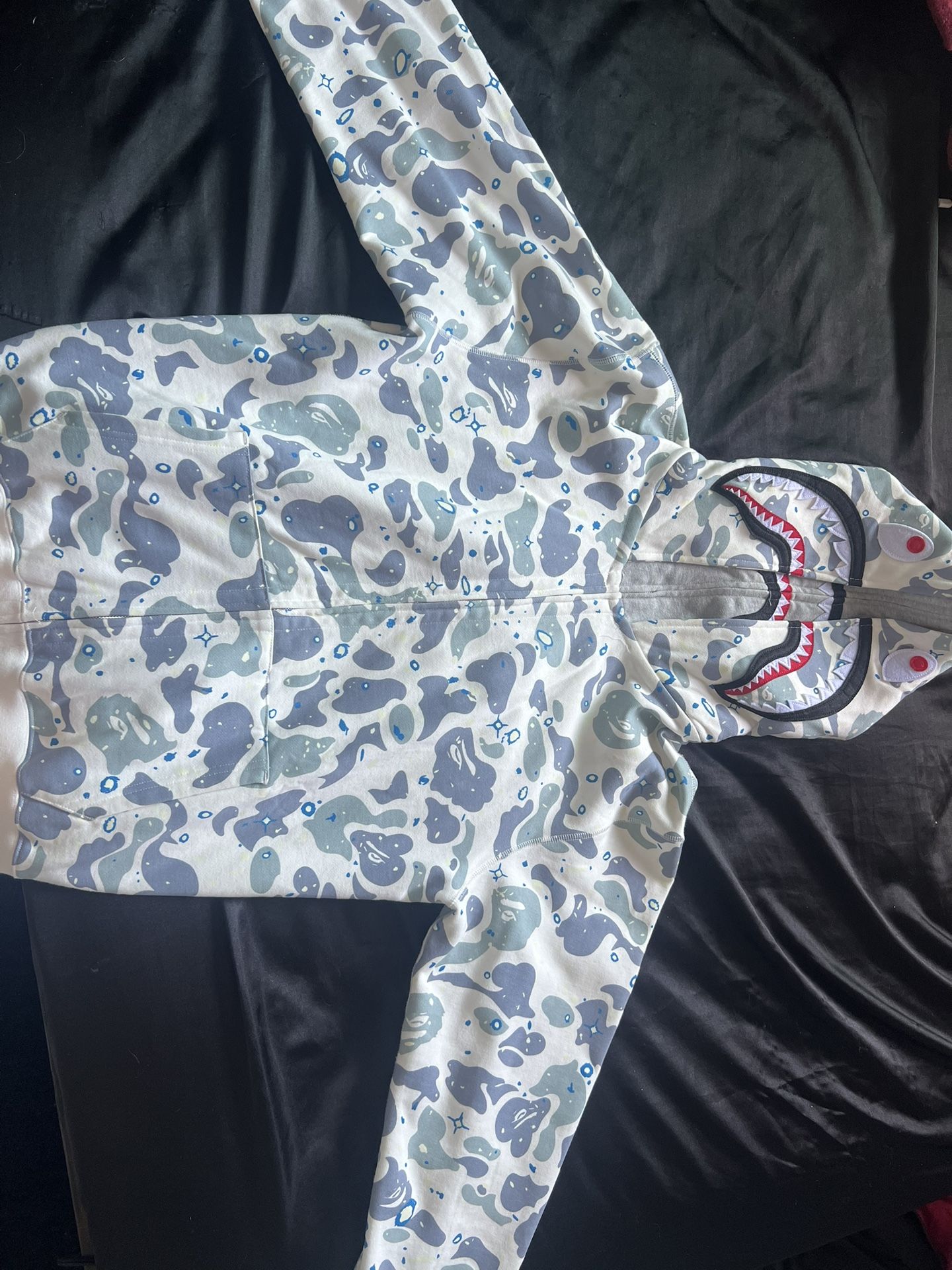 White Double Hood Bape Hoodie