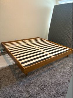 Solid wood king size bed frame