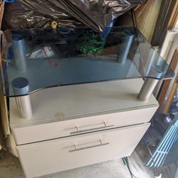 Stand Glass Top with Drawers 