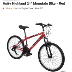 Huffy Highland 24inch Mountain Bike (RED) 