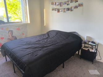 Bed and metal base