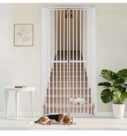75.2’’ Extra Tall Cat Gate , Fits 30”-36" Width, No Wall Drilling, Ideal for Stairs, Hallway, Indoor Safety Barrier