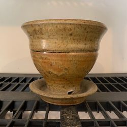 7 In Hand Thrown Stone Ware Flower Pot