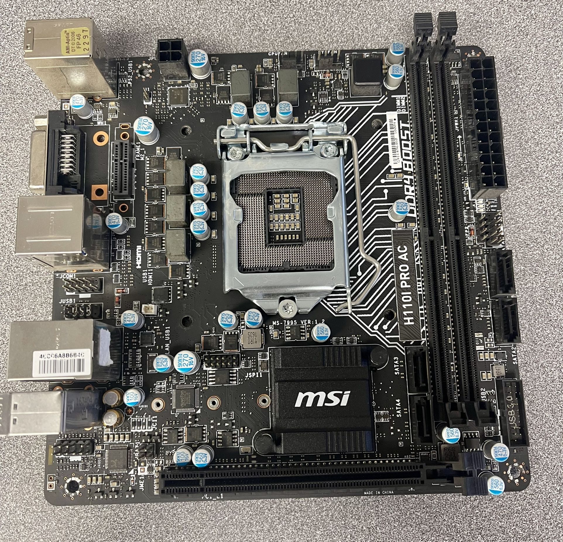 MSI H110i AC Pro Mini ITX Motherboard For Parts