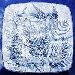 Mcm Mid Century MODERN Signed Fused Art Glass By EDWIN WALTER