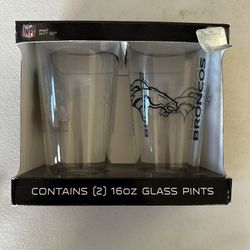 Broncos 2 16 Oz Cups 