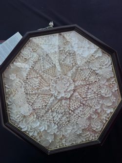 Vintage Sailors Valentine in White Seashells