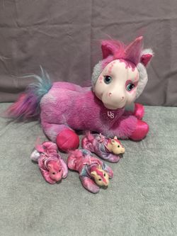 Pink Surprise  Unicorn   Mom   &  Babies  Pink    Purple  Stuffed  Animal  Plush  Toy