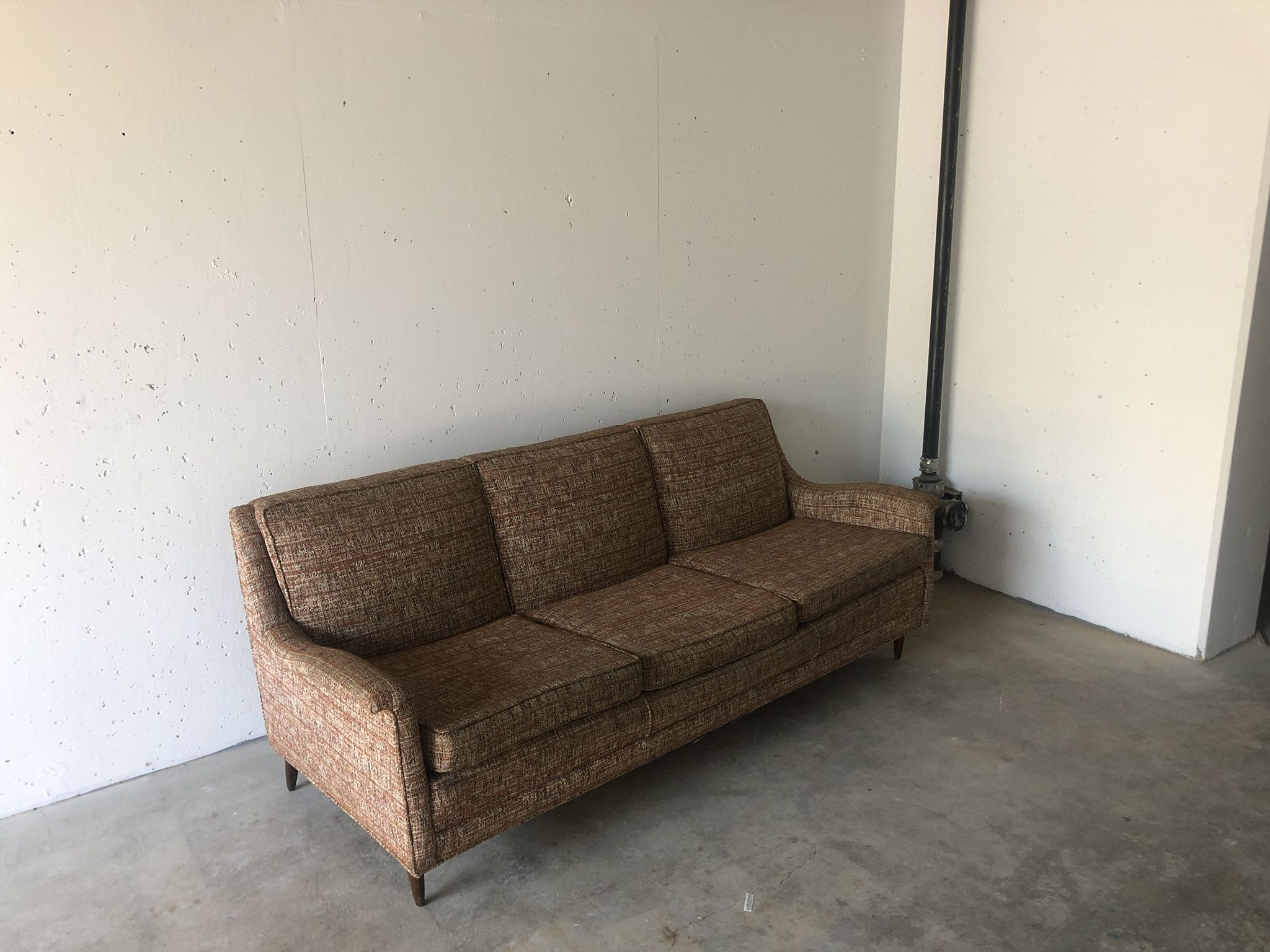 Thayer Coggin Style Tweed Mid Century Sofa