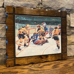 Vintage Al Avison Hockey Lithograph 