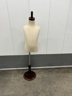 Toddler Mannequin Torso with Adjustable Rubber Wood Stand for Dress Jewelry Display (3-6 Years Old)