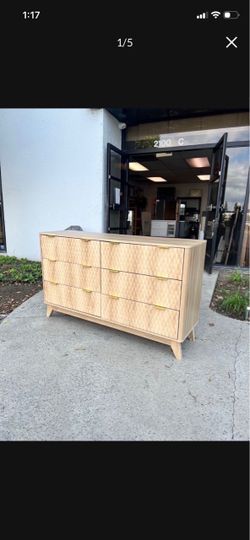 New 54” Wooden 6 Drawers Dresser Wardrobe Closet (Assembly Required)