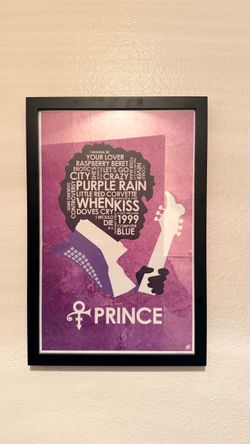 Framed Prince Purple Rain Wall Art – 12” x 18”