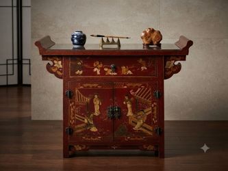 Hand painted lacquer Chinese cabinet