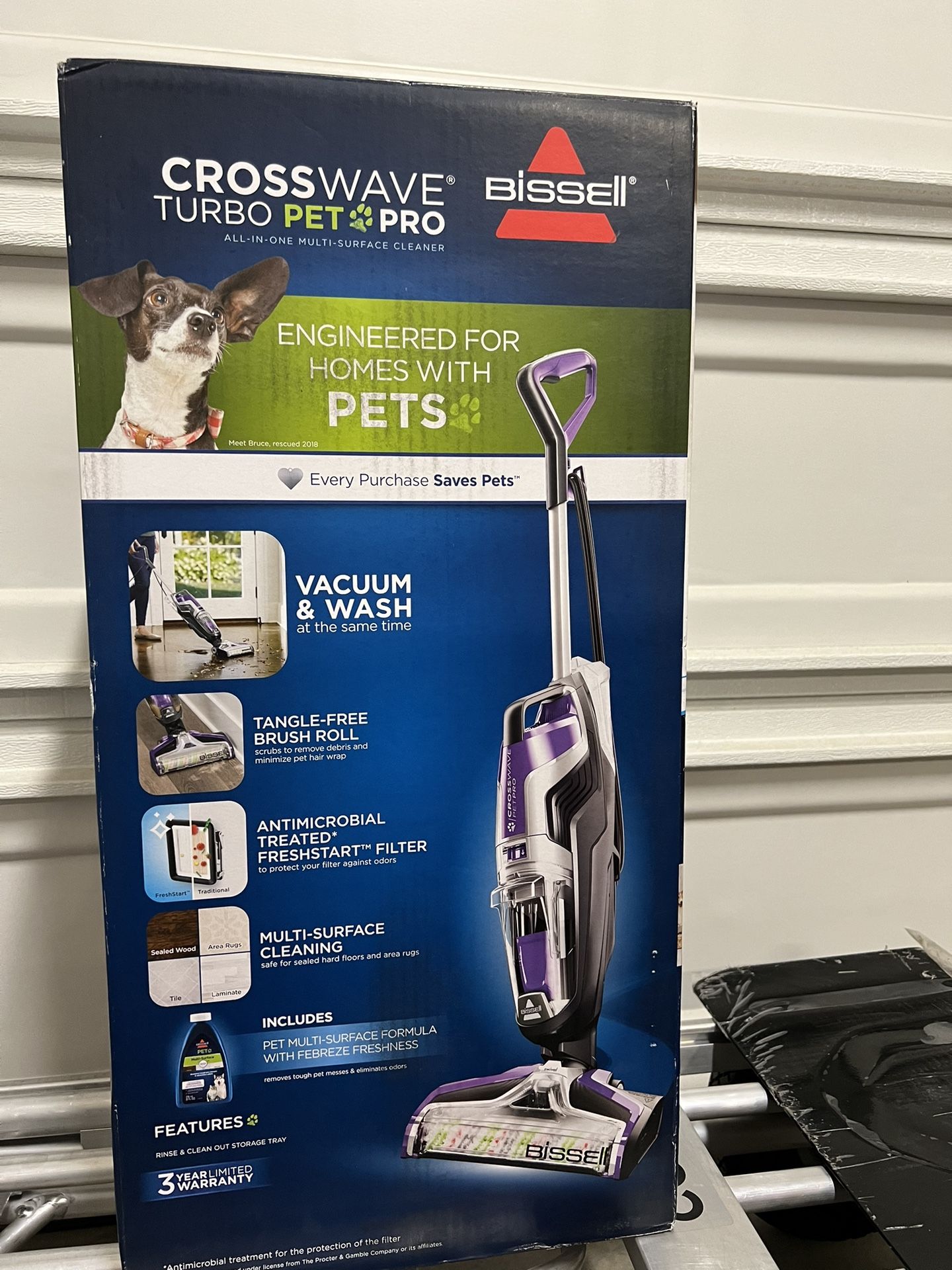 BISSELL CrossWave Pet Pro Multi-Surface Wet Dry Vac Vacuum Wash Purple New