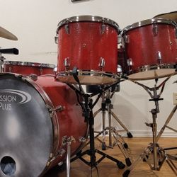 5 Piece Drum Set Custom Paint "BLOOD VAIN" 