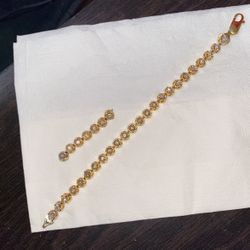 Si Diamond 10k Gold Tennis Bracelet 