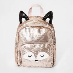 Pink Sequin Fox Backpack