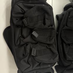 Black Tactical Bag With Adjusting Straps, Multiple Pockets