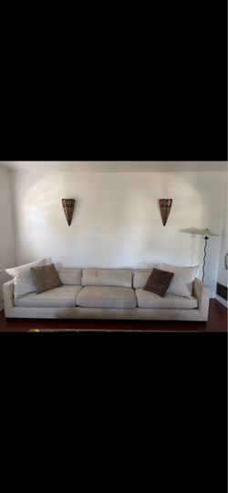 mid century style heavy linen Canvas couch