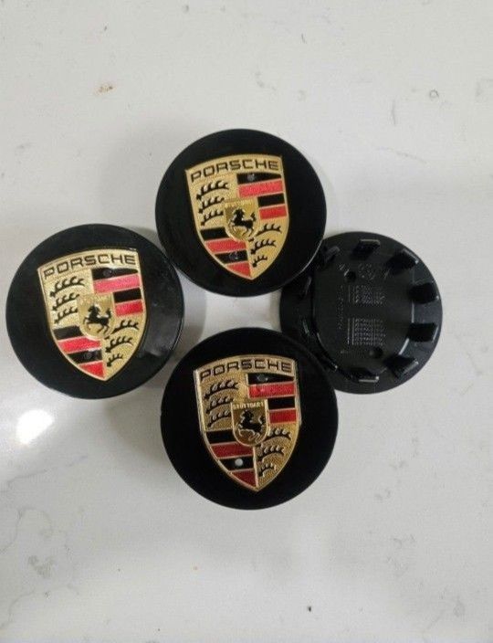Porsche MACAN Center Cap Black With Yellow Crest 65mm