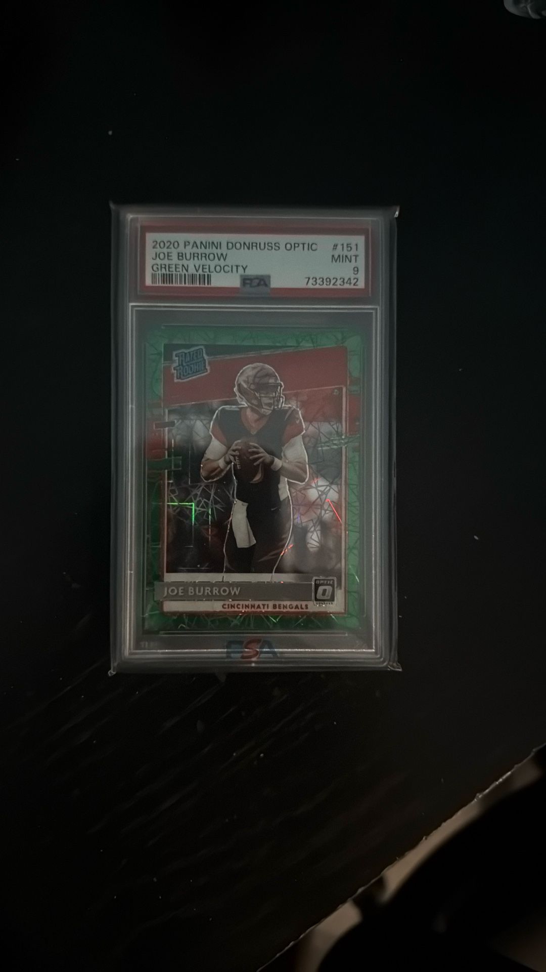 Joe Burrow Rookie Green Velocity Psa 9