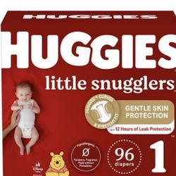 Huggies Little Snugglers Baby Diapers Size 1, 96 Diapers