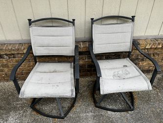Outdoor Steel Frame Swivel Chair 2 PCS