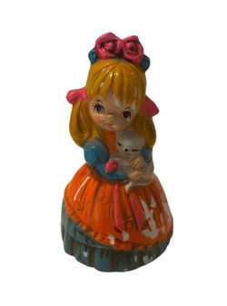 Vintage 1969’ Hand-Painted Ceramic Girl Figurine (Holiday Fair)