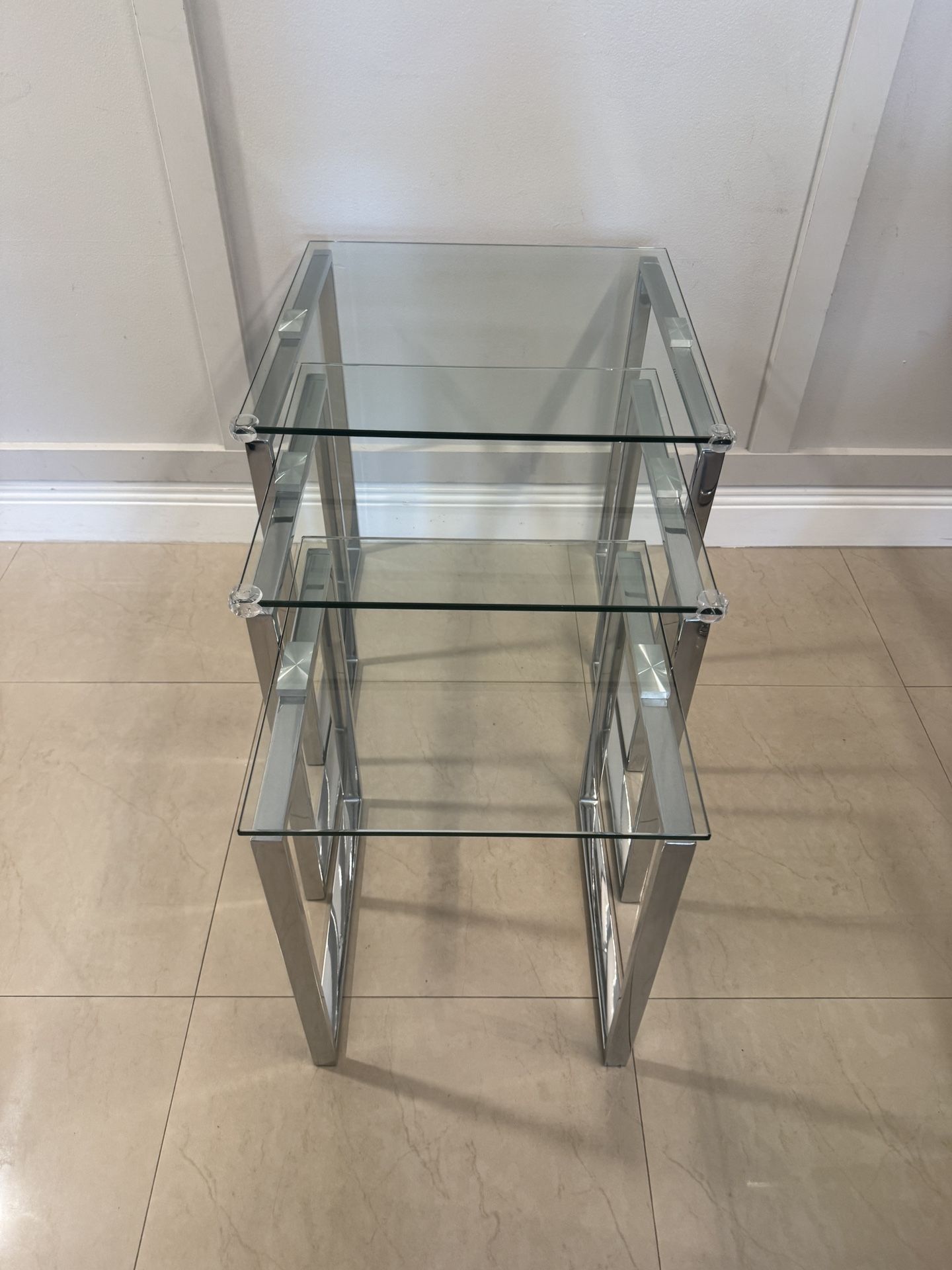 3-Piece Glass Nesting Tables